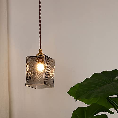 Lustre suspension en verre japonais et laiton de luxe pour un intérieur élégant E27