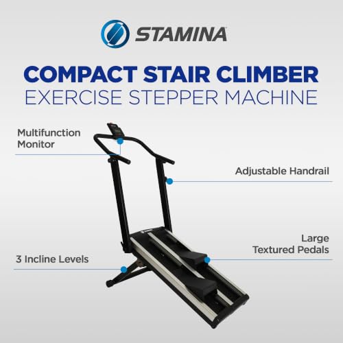 Image of Stamina Stair Climber, Compact Exercise Stepper Machine for Home Workout with 8 Adjustable Resistance Levels, 3 Incline Positions, Bluetooth, 40-0150 | Compact Exercise Stepper Machine for home workouts with 8 Adjustable Resistance Levels; 40-0150; Bluetooth