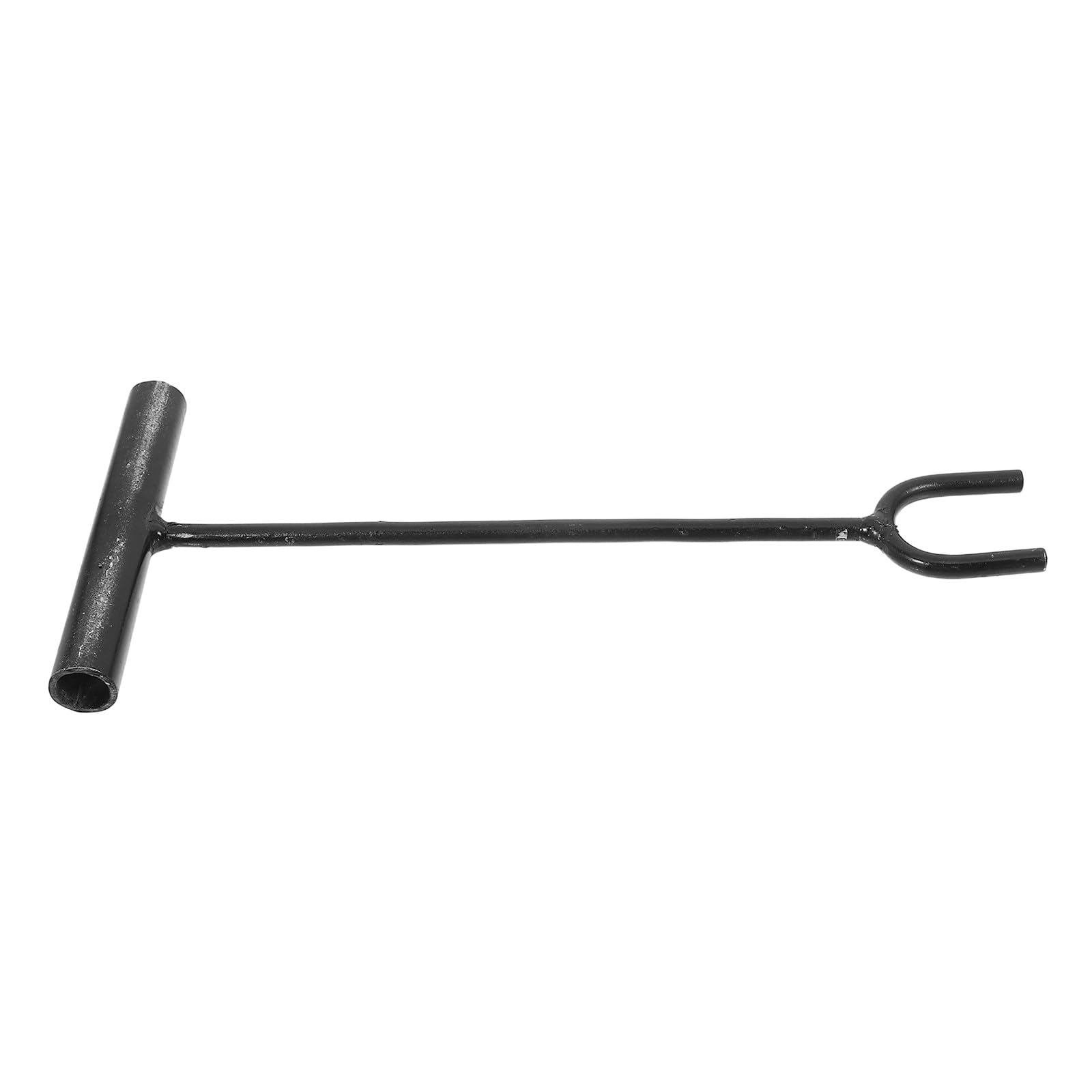 SEWOART 12 Inch Water Valve Shut Off Tool with Solid Iron T-Handle and U-Shaped Fork, Heavy Duty Long Reach Wrench for Garden Taps, Meter Boxes, and Plumbing Professionals Black