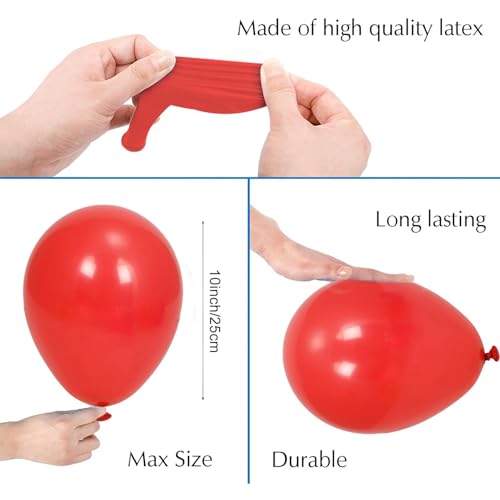 Image of Party Propz Red Balloons for Decoration- Set of 25 Pcs Valentine Balloons for Decoration, Anniversary & Birthday Decoration Items Latex Balloons | valentine's decor (Latex)