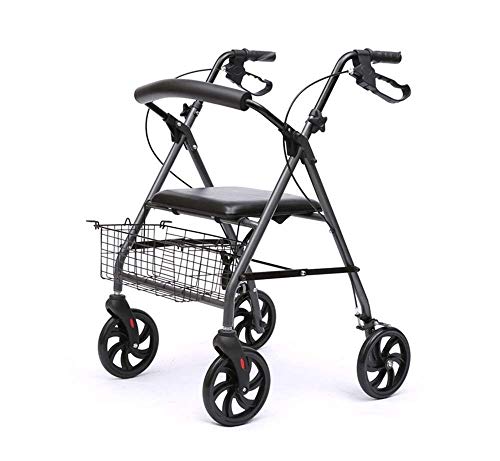 Rollator 4 roues avec freins verrouillables et poignées ergonomiques pour senior