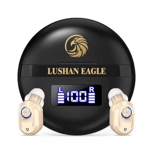 LUSHAN EAGLE Amplificador de sonido Auriculares amplificados Volumen recargable Color de piel ajustable Chip digital