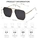 SOJOS Retro Oversized Square Polarized Sunglasses for Women and Men Vintage Shades Classic Large Metal Sun Glasses with Golden/Black Lens