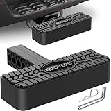 NUOVEPE Hitch Step for 2 inch Receiver, Rear Bumper Guard Protector, Anti Slip, with Reflective Stickers and Pin Lock, for Trailer Tow SUV Pickup, Polymer Plastic, Black