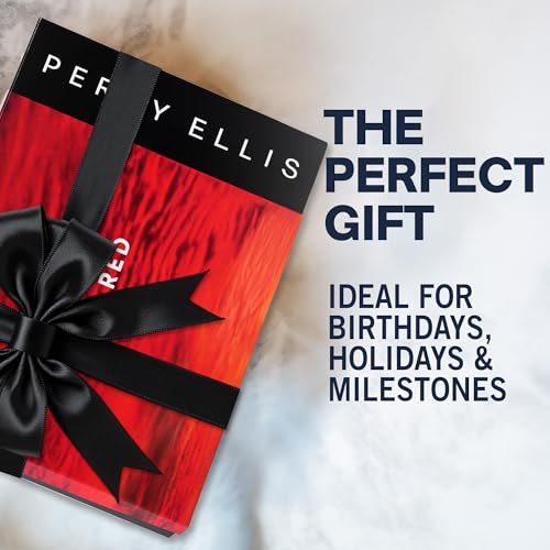 Perry Ellis Bold Red 4-Piece Gift Set - Men Cologne Gift Set, Perfume, Bold Fragrance Cologne Spray - 3.4 fl oz Eau de Toilette + .25 fl oz Mini Travel Size, 3 oz After Shave Balm & 3 oz Shower Gel