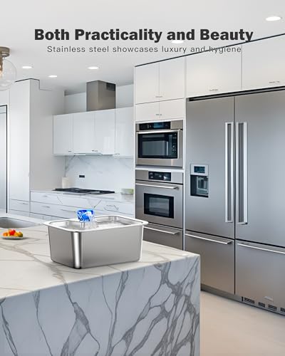 Stainless-Steel-Dog-Water-Fountain-3-Gallon-Extra-Large-Pet-Fountains-for-Large-Dogs-Great-Dane-Waterer-Automatic-Dog-Bowl-DispenserFilter-Drinking-Bowls-for-Multi-Pets-Easy-to-Clean-Quiet-Pump Large Automatic Pet Water Dispenser