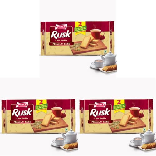 Image of Parle Rusk Premium Elaichi Flavour, 400 Gram - Elaichi. (Pack of 3)