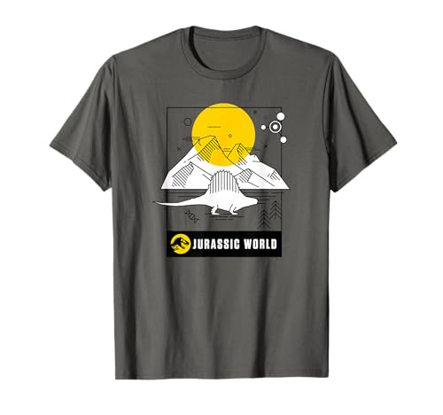 T-shirt Spinosaurus Jurassic World imprimé minimaliste dessin au trait fin