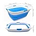 SAMMART 49L Collapsible 4 Handled Laundry Basket-Foldable Storage Container-Portable Washing Bin-Space Saving-Pet Bath Tub,Water capacity 37L(1, Sky Blue), Size : 25.4 x 18.7 x 10.25 inches