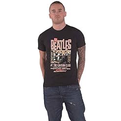Rock Off officially licensed products Men’s Beatles Cavern T-Shirt Black - Les Beatles, Paul McCartney, John Lennon, RIngo Starr, George Harrison