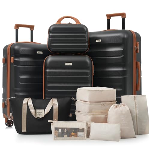 Merax 13-Piece Hardshell ABS Luggage Set with Spinner Wheels
