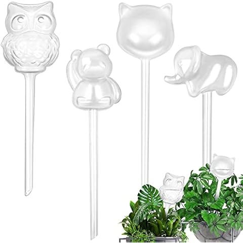 4-Packs Plant Watering Globes Large Self Watering Globes Plastic PVC Plant Watering Bulbs Cute Shapes Decorative Bulbs for Houseplants Indoor Plants Potted Porch Plants Plant Pots, Cute & Practical Cover