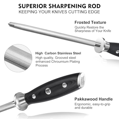 Shan Zu Ceppo Coltelli Da Cucina 7 Pezzi In Damasco Giapponesi Set Di Coltello Chef 67 Strati 10Cr15Mov Damasco Acciaio Ad Alto Tenore Di Carbonio Set Coltelli Con Manico In Fibra Di Vetro G10 - 5