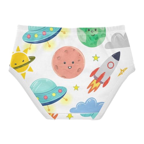 Fun Toddler Underwear Custom 2t Cotton Cute Panties Girl Cute Colorful Cartoon Planets White Underpants Briefs2