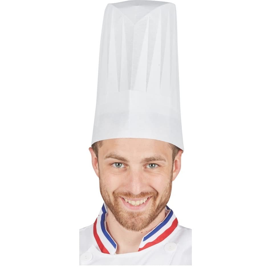 Générique Toque blanche de chef cuisinier adulte (x1) REF/44001 Accessoire de déguisement