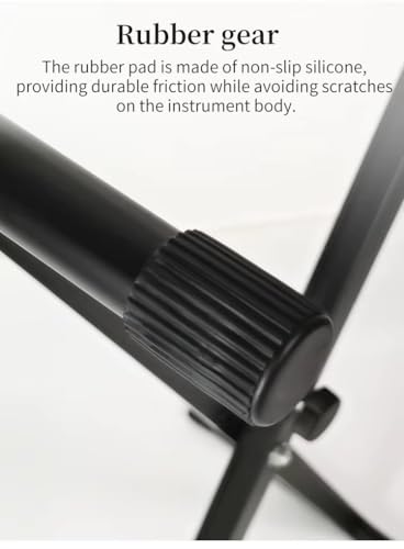 Image of Blueberry R‑12 Single‑X Adjustable Keyboard Stand - 5 Locking Positions, Safety Lock Pin, Foldable Design - Compatible with Yamaha PSR, PSS, NP, DGX, P Series, Casio CTK, CT‑X, CT‑S, Roland Digital Keyboards (SINGLE-X-SHAPE, Compatible With Yamaha Models)