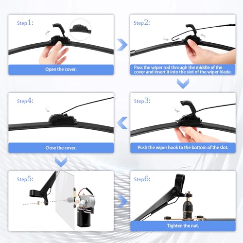 Image of UTV Windshield Wiper Kit Electric Universal Wiper Motor Kit 12V Compatible with Polaris Ranger RZR Can Am Maverick X3 Commander Defender Pioneer Golf Cart 90 Wipe Sweep