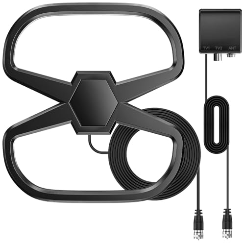 TV Antenna 900+ Miles Range Digital Antennas for Smart TV Outdoor,HDTV Indoor Antennas 360° Reception Local Channels,Amplifier Signal Booster Antenna-Support 8K 4K 1080p-30FT Cable
