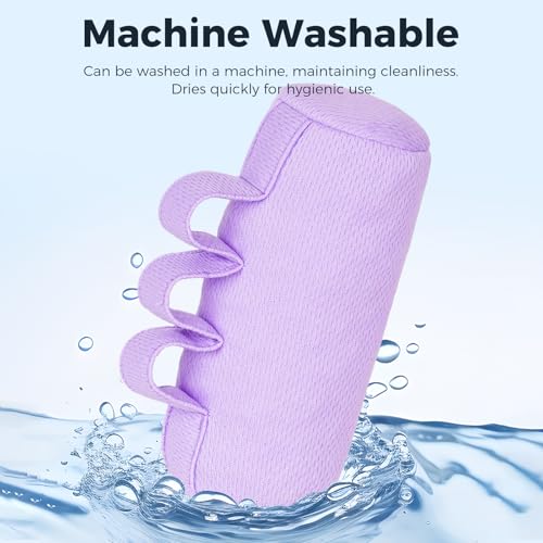 Palm Grips, Hand Contracture Cushions, Finger Grips, Finger Splitter, Palm Protector for Hand Contracture, Grip Strengthener Pad for Elderly, Stress Relief, Sweat Resistant, Washable, Purple, S, 2 Pcs