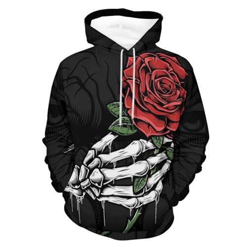 Hoodie tête de mort rose UMENG pour style urbain décontracté