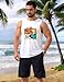 Beach Tank Tops for Men Summer Vacation Sunset Hawaii Mens Tank Tops Stretch Muscle Graphic Palm Tree Tropical Sleeveless Shirt Men L