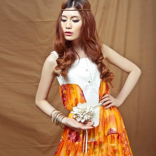 Womens' Hand Woven Flower Knot Casual Leather Waist Chain Rope Belt for Dress3