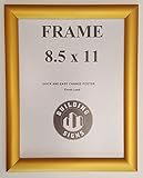 Goldener Snap-Posterrahmen/Bilderrahmen / Notizenrahmen, 21,6 x 28,9 cm, leicht zu öffnen, Aluminium