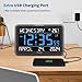 DreamSky Large Digital Clock with Date and Day of Week - Electric Desk Clock for Seniors Elderly, Bedroom Alarm Clock with Battery Backup, Dimmer, USB Port, Auto DST, Temperature, Adjustable Volume