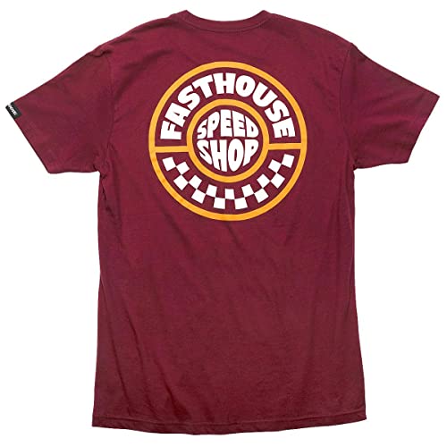 Fasthouse Realm Short Sleeve Tee (Maroon, Large) #TOP19