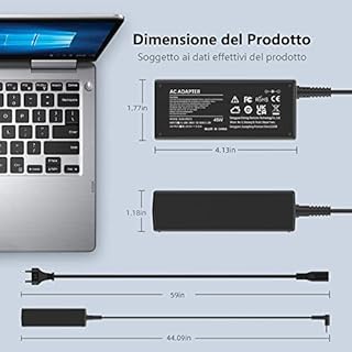 Caricatore Portatile 45W Alimentatore Compatibile con HP Stream, Pavilion, Elitebook 830 840 850, Probook 430 440 450, 240 250 Caricabatterie Computer PC Notebook Adattatore 4.5 * 3.0mm