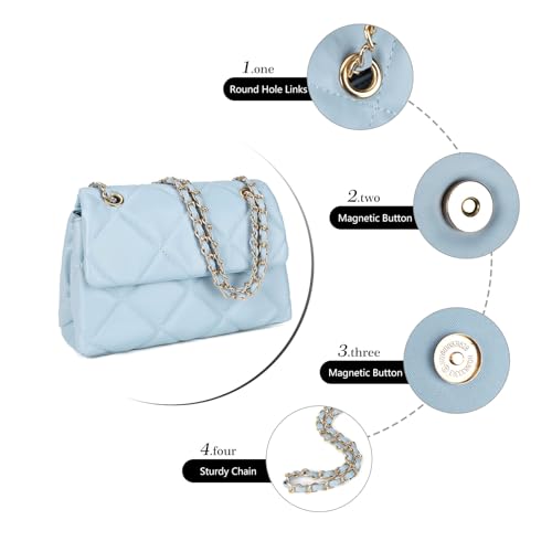 Image of Gladdon Quilted Crossbody Purses for Women Small Ladies Shoulder Bags with Chain Trendy Clutch Purse Cute Designer Bag