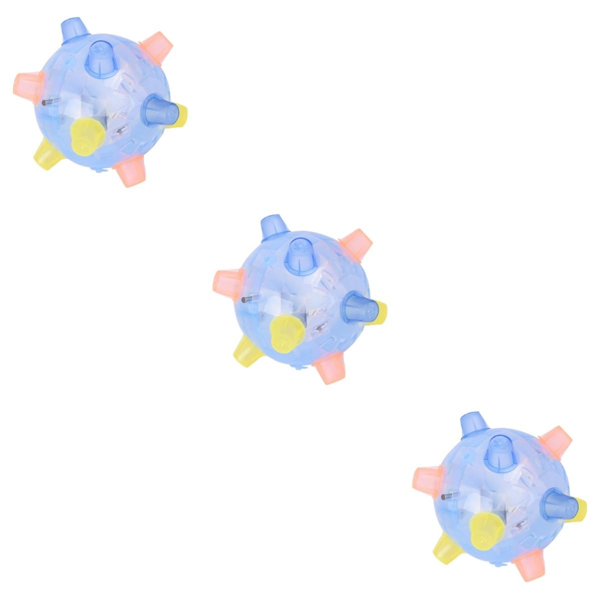 CIYODO 3pcs Flashing Light up Music Ball Toy Kids Music Bouncing Ball Perfect for Parties Random Color