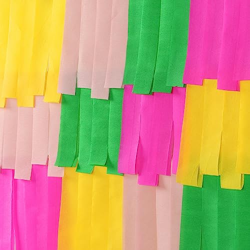 Image of Hawaiian-Themed Pool Party-Decorations Streamers - 8 Rolls Tropical Jungle Aloha Birthday Supplies Bachelorette Crepe Tissue Paper Banners,Summer Beach Baby Shower Backdrop Garland Decor Panduola