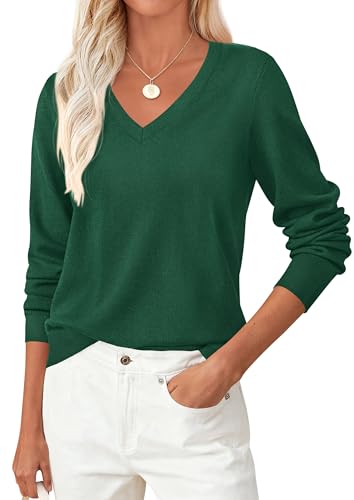 PRETTYGARDEN Women's V Neck Sweaters 2026 Fall Casual Long Sleeve