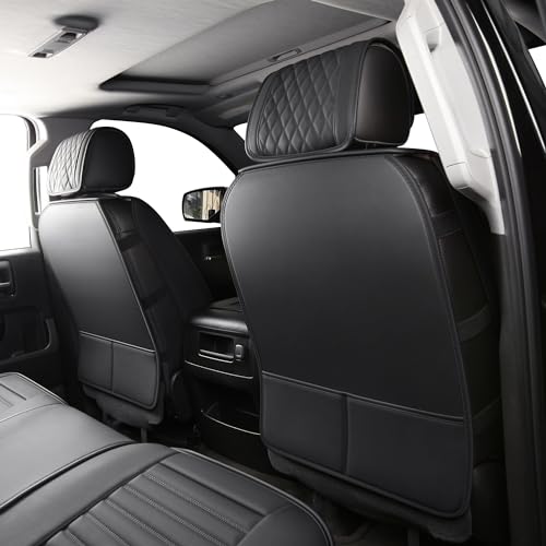 Image of JOJOBAY Chevy Silverado Seat Covers,GMC Sierra Seat Covers,Custom Fit 2007-2026 1500 2500HD 3500HD Crew Double Extended Regular Cab,LT LZT RST Trail Boss(Front Pair,Black Red)