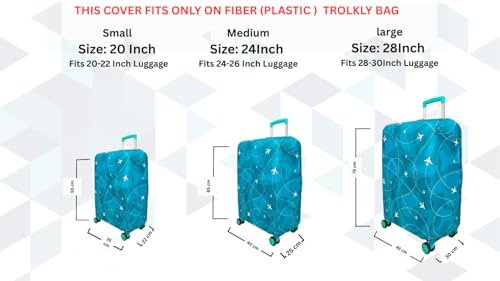 Image of Printed Luggage Cover for Traveling Bag & Suitcase - Stretchable & Scratchproof Trolley Protector with Velcro Lock & Lightweight Washable Material(Suitcase Bag Not Included, Only Cover in Product)