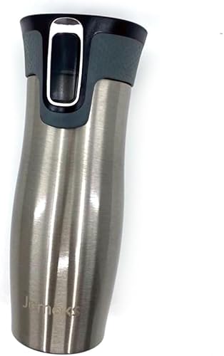 Jomoks Thermos - Taza de viaje de café de acero inoxidable con tapa, a prueba de derrames, aislada al vacío, mantiene las bebidas calientes hasta 5