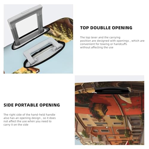 BREAUX Italian Street print Luggage Protective Covers Luggage Sleeves Luggage Decorative Covers, Zip Luggage Covers4