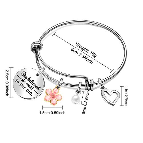 Maxforever Inspirational Quote Bracelet Gifts Women Jewelry Charm Pendant Bangle Gift for Daughter, Niece, Sister, Best Friends2