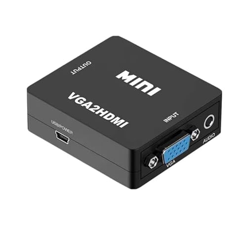 Mini Convertisseur VGA vers HDMI, Adaptateur Analogique, Haute Définition, Audio, Vidéo, PC Portable, Projecteur TV