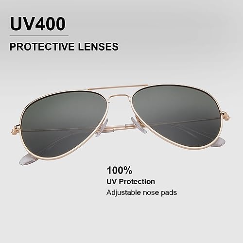 Image of Classic Aviator Sunglasses Retro Aviator Sunglasses for Women Men UV Blocking