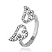 Produktbild WZYMNJZ Einstellbare Öffnung Ring Rose Gold Fingerringe Für Frauen Kristall Flügel Ring Für Weibliche Paare Engagement Geschenke Zubehör Ringe