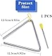 BOBOZHONG 5 Zoll (12,5 cm) Musik-Triangle aus robustem mit Schlägel – Percussion-Instrument für Schule, Kinder & Anfänger – Klare Klänge, ergonomisches Design & schützender Kunststoffgriff (1er-Set)