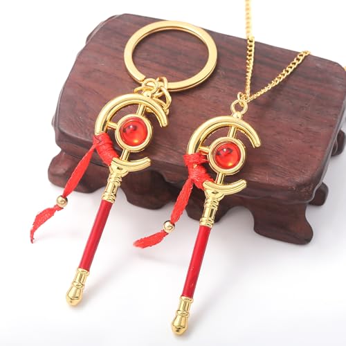 SONGCHANGJEWELRY Gold Wand Pendant Necklace Costume Merch for Frieren Cosplay - Anime Halloween Costume Party Prop Accessories Women Men Jewelry Gift4