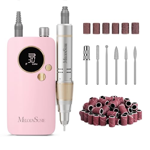 MelodySusie Entry-Level Clip-On Rechargeable Nail Drill, SC320F 30000RPM E-File with Pastel...
