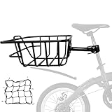 Niesporek 自転車リアバスケット カゴ後ろ 大容量サイクリングバイクカーゴラック 自転車用の簡単な組み立てと携帯性