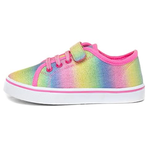 Walkright Girls Rainbow Easy Fasten Canvas Shoe - Size 9 Child UK - Multicolour Cover