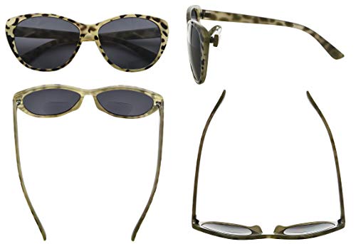 Image of Eyekepper Cat-Eye Style Womens Bifocal Sunglasses - Beige /Tortoise +1.00