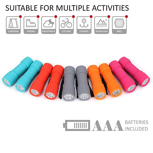 FASTPRO 10-Pack, 9-LED Mini Flashlight Set, AAA Batteries are Included and Pre-Installed, Perfect for Class Teaching, Camping, Wedding Favor by FASTPRO - Image 7