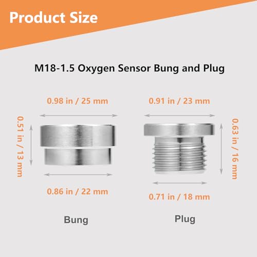 Sensor de Oxígeno M18-1.5 con Tapón Acero Inoxidable miniatura 2
